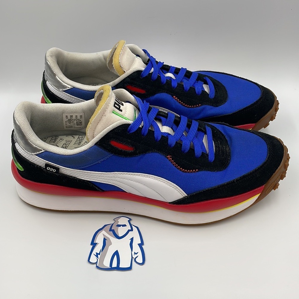PUMA Style Rider Play‎ On "Blue/Black" Running Shoes Men's Sz 13